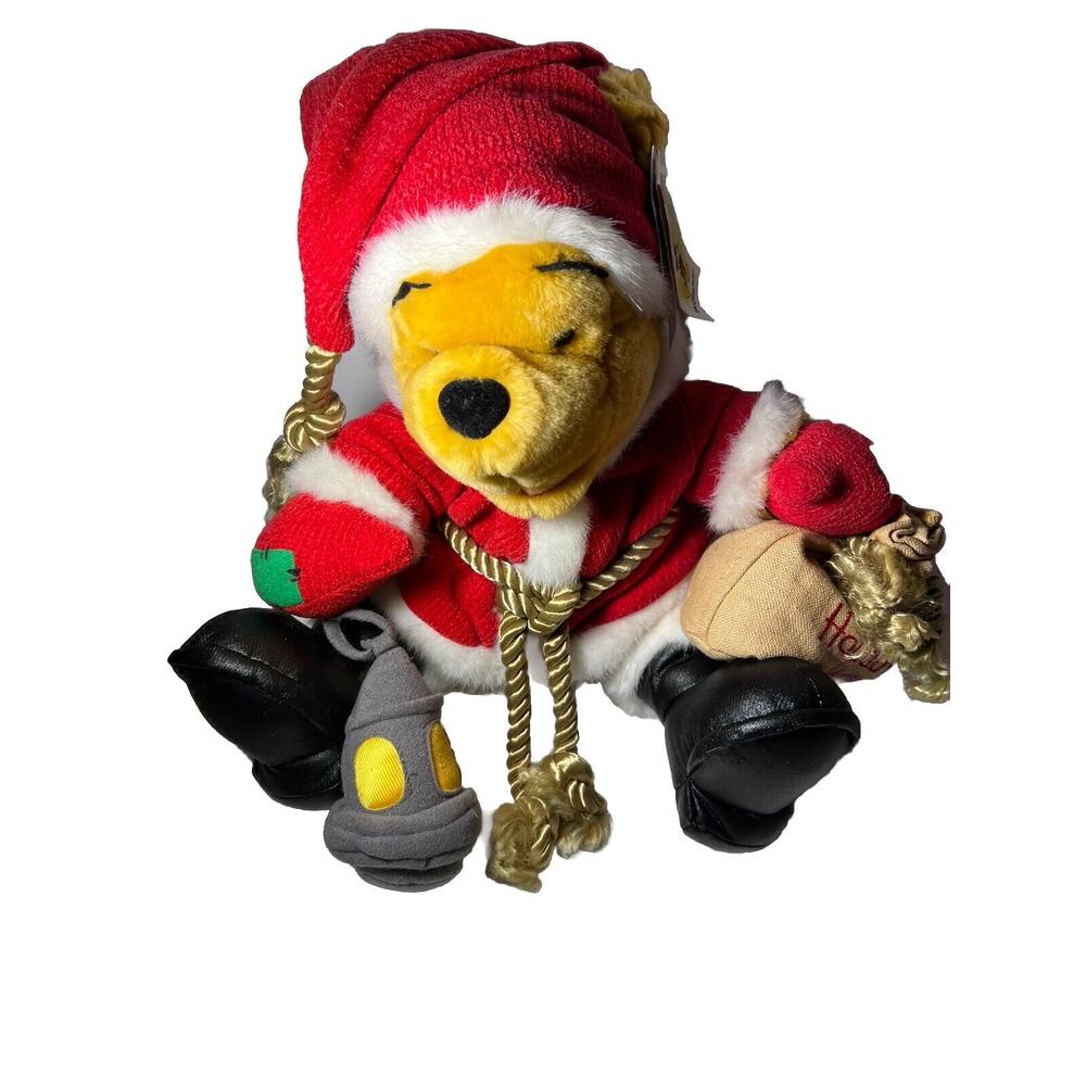 90's 12’ Winnie The Pooh Santa Plush Lantern Happy Holidays from WDW with tags